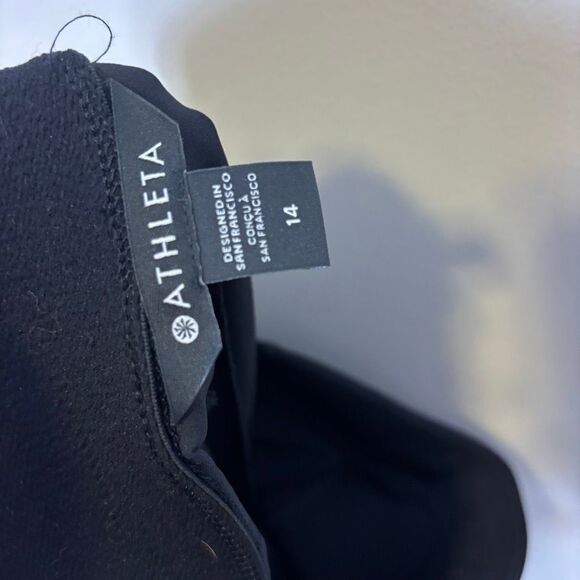 Athleta Black Cargo Zipper Pocket Straight Leg Pants Women's 14 - Picture 7 of 8